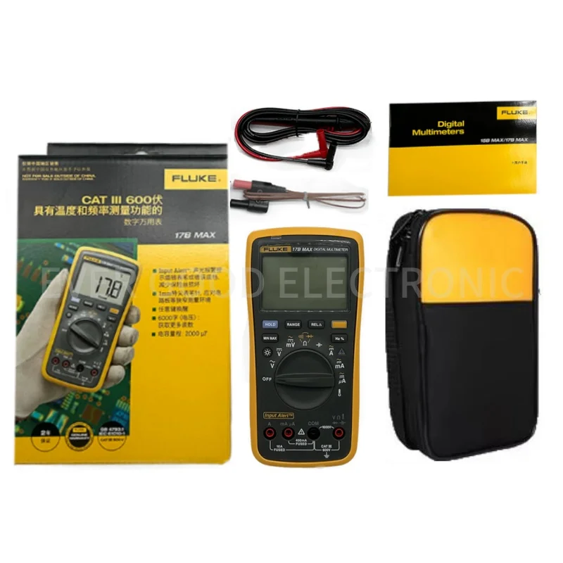 FLUKE 17B MAX With Soft Case Economical Multi Functional Digital Multimeter, High-precision Fully Automatic Electrical Meter