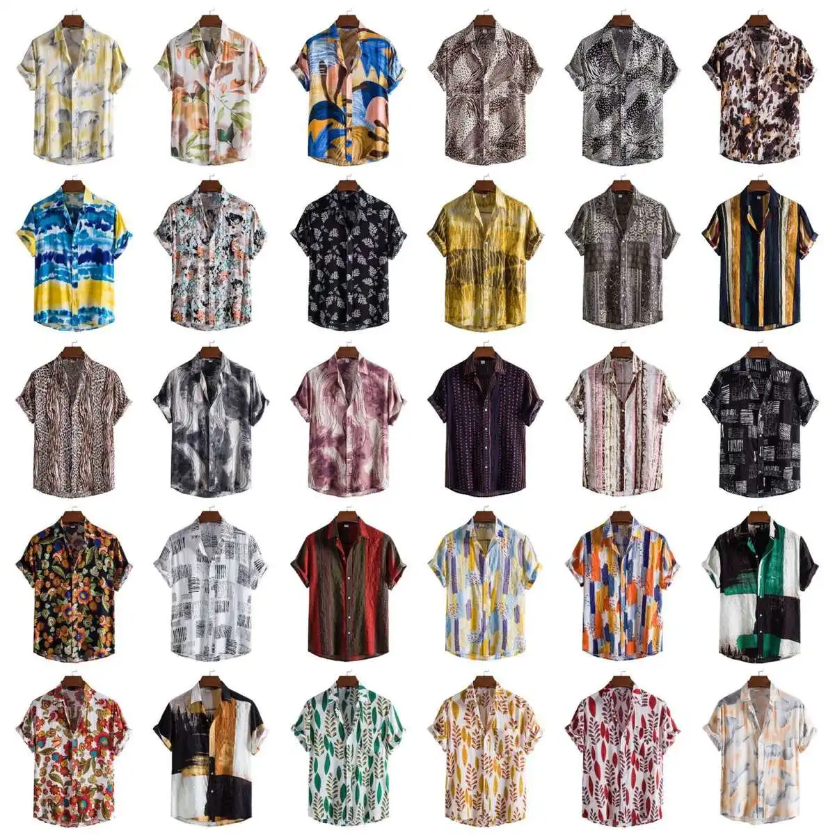 

European Sle Floral Print Men's Casual ort Sve irt Slim Fit Youthful Summer Ice Sensation Cotton Tourist irt