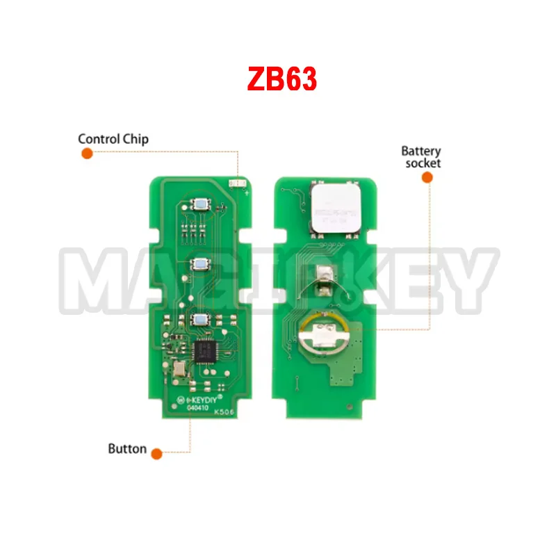 KEYDIY KD ZB63-2 ZB63-3 Universal Smart Remote Key 4A Chip Compatible with Toyota Raize Daihatsu Rocky Perodua Type