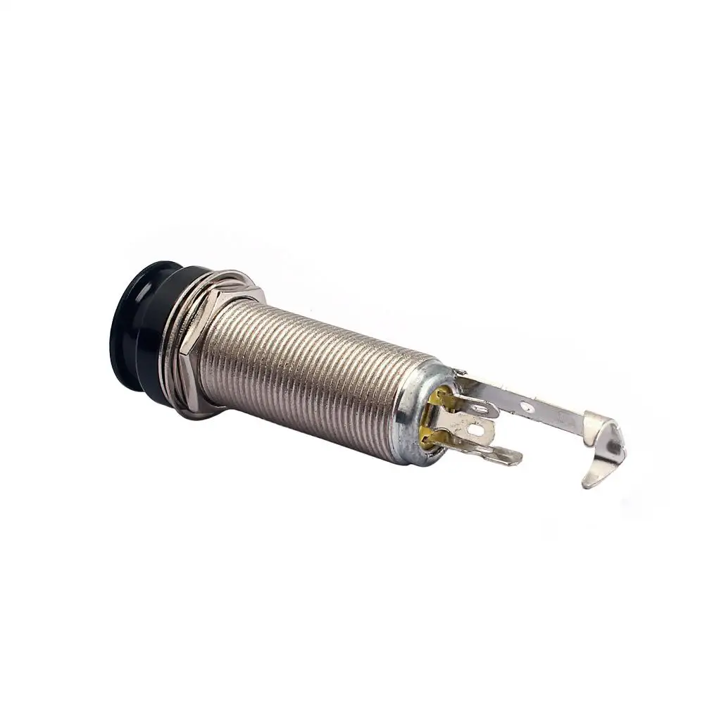 Bass Guitar Endpin Jack Cylinder Output Socket Plug 6.35mm Stereo Jack for Acoustic Electric Guitar Parts