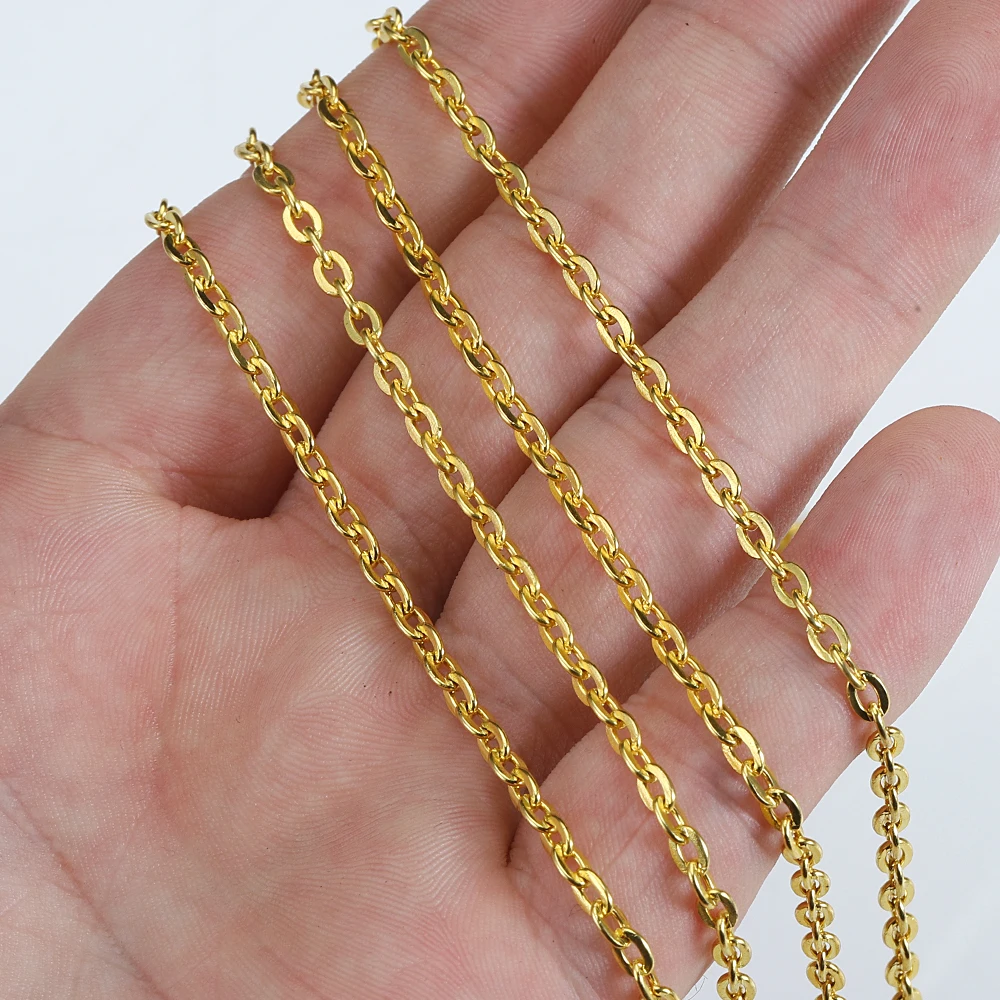 5meters Chains Thin Flat O Chains for Bracelets Necklace Jewelry Making DIY Findings Bulk Chains Findings Components Wholesale