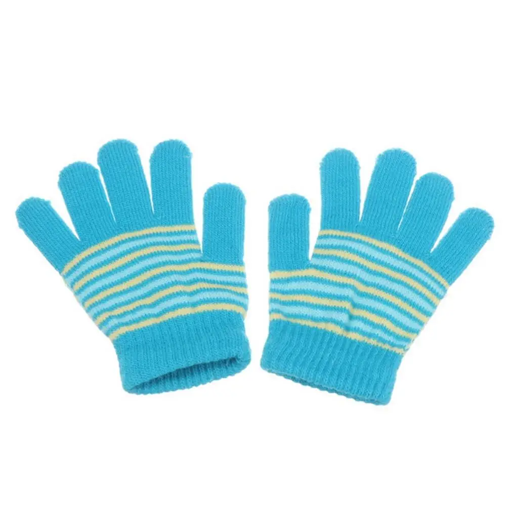

Детские мягкие зимние детские теплые перчатки в полоску с принтом для девочек, утолщенные детские варежки