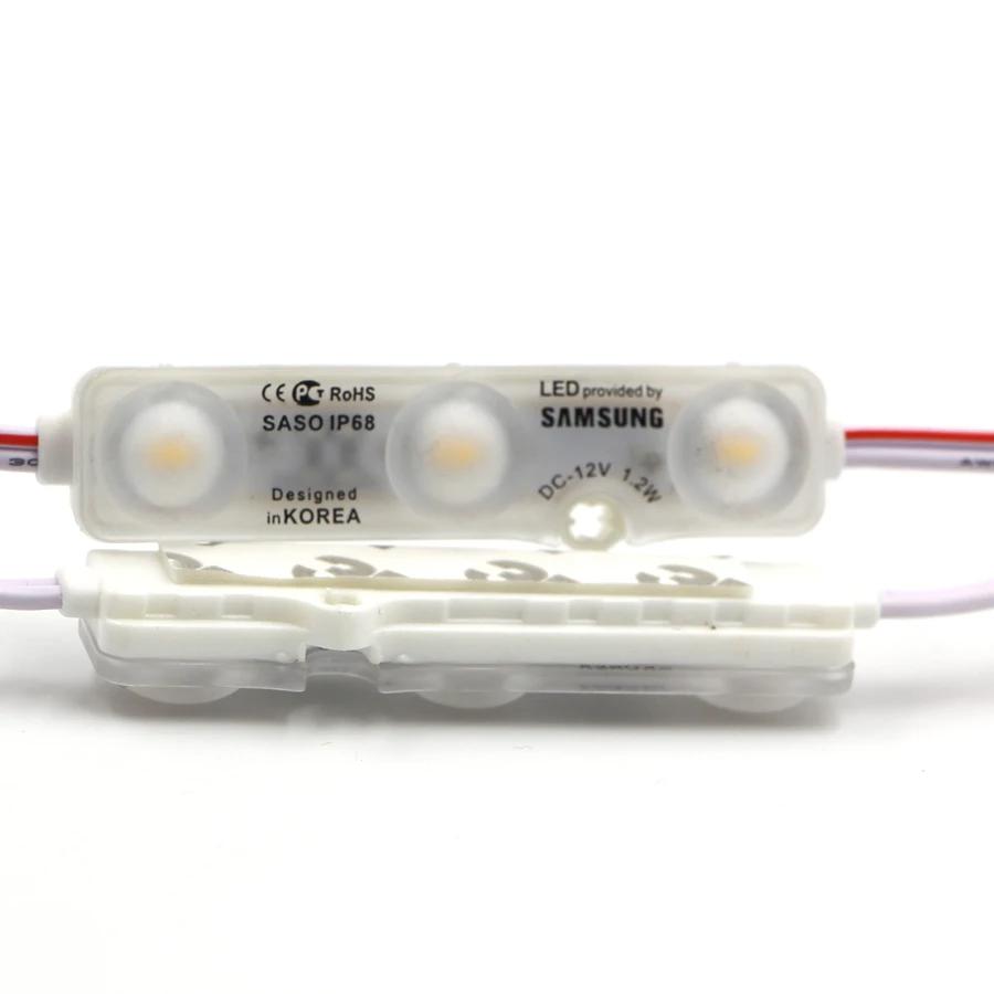 50 szt. 5730 LED SMD moduł oświetleniowy IP67 wodoodporny 3 diodami LED 1.5W światło lustrzane czerwony niebieski zielony biały moduł Led