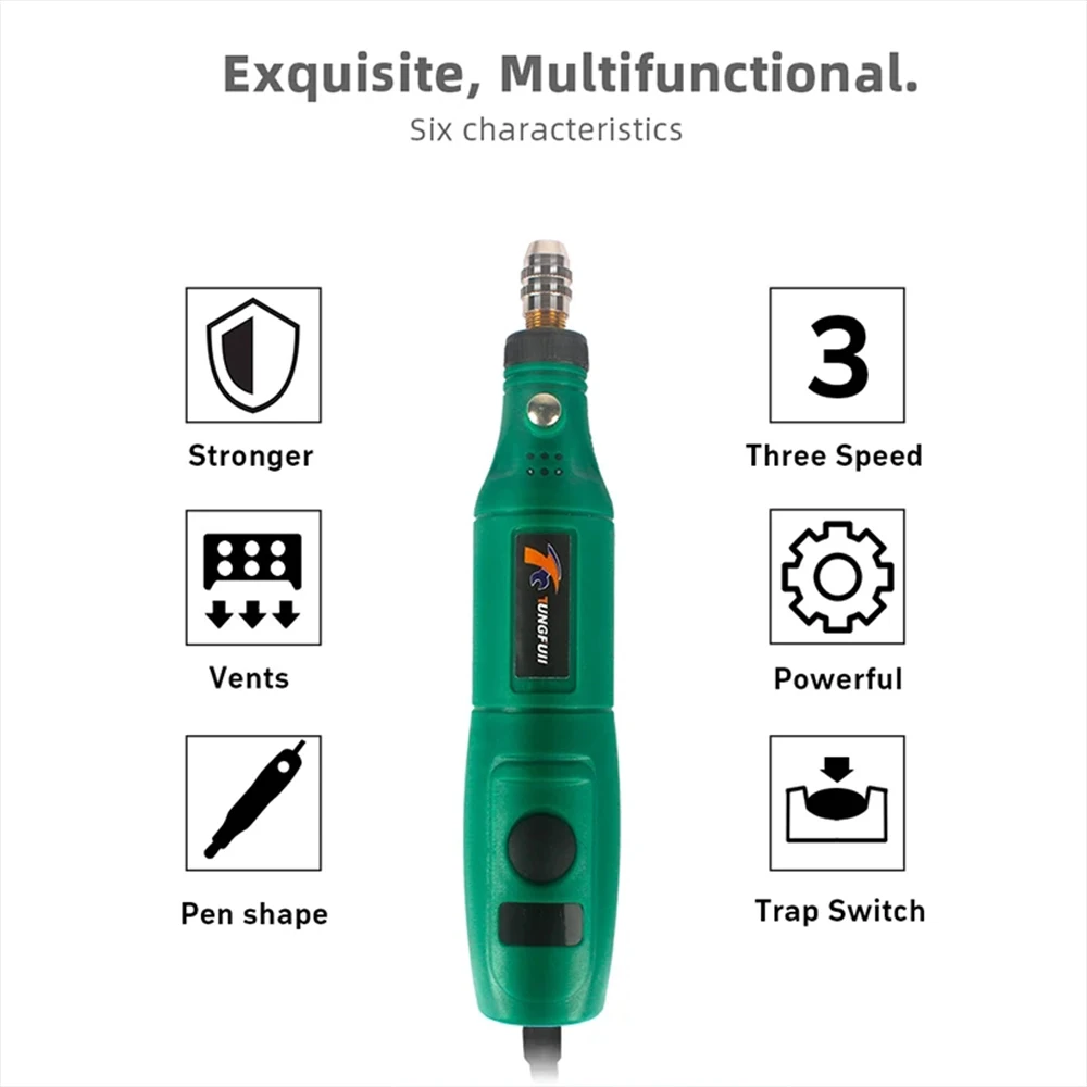 Mini Electric Drill 3 Speed Rotary Tools Engraver Carving Etching Pen Stone Glass Wood Mini Electric Engraver DIY Glass Ceramic