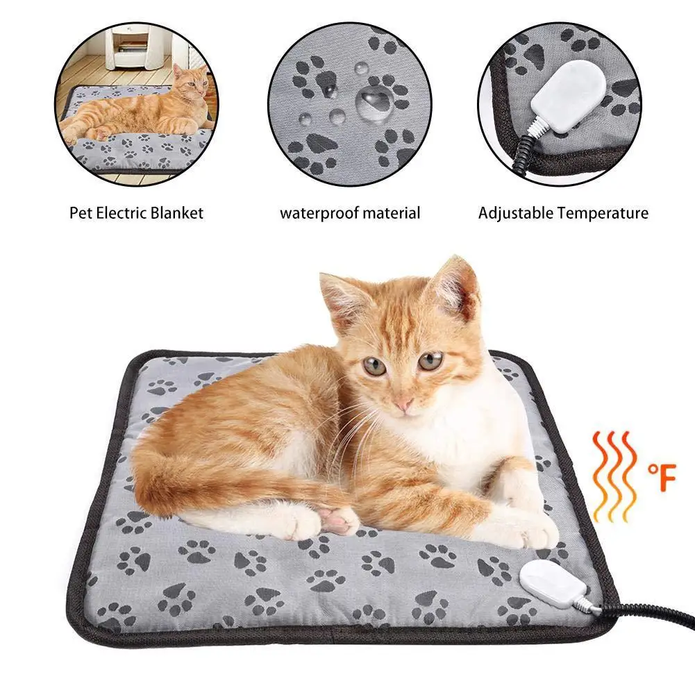 Pet Heated Mat Dog Temperature Adjustable Dog Heating Pad Waterproof Electric Heating Pad 3,9 Gears Timer Dog Sleeping Supplies