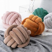 Knot Pillow Ball Round Throw Pillows Home Decor Cushion Decorative Aesthetic Handmade Throw Pillows Khaki Cream Pink White Black