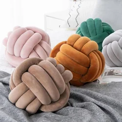 Knot Pillow Ball Round Throw Pillows Home Decor Cushion Decorative Aesthetic Handmade Throw Pillows Khaki Cream Pink White Black