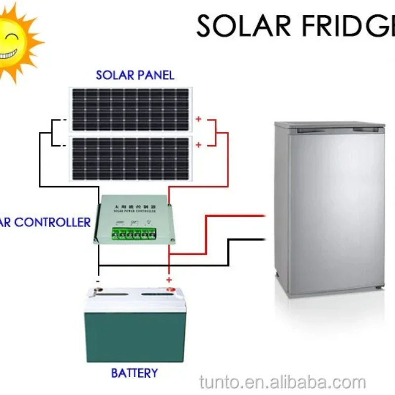 Łatwa instalacja DC 12V 24V 166L Zasilana energią słoneczną Lodówka domowa z zamrażarką