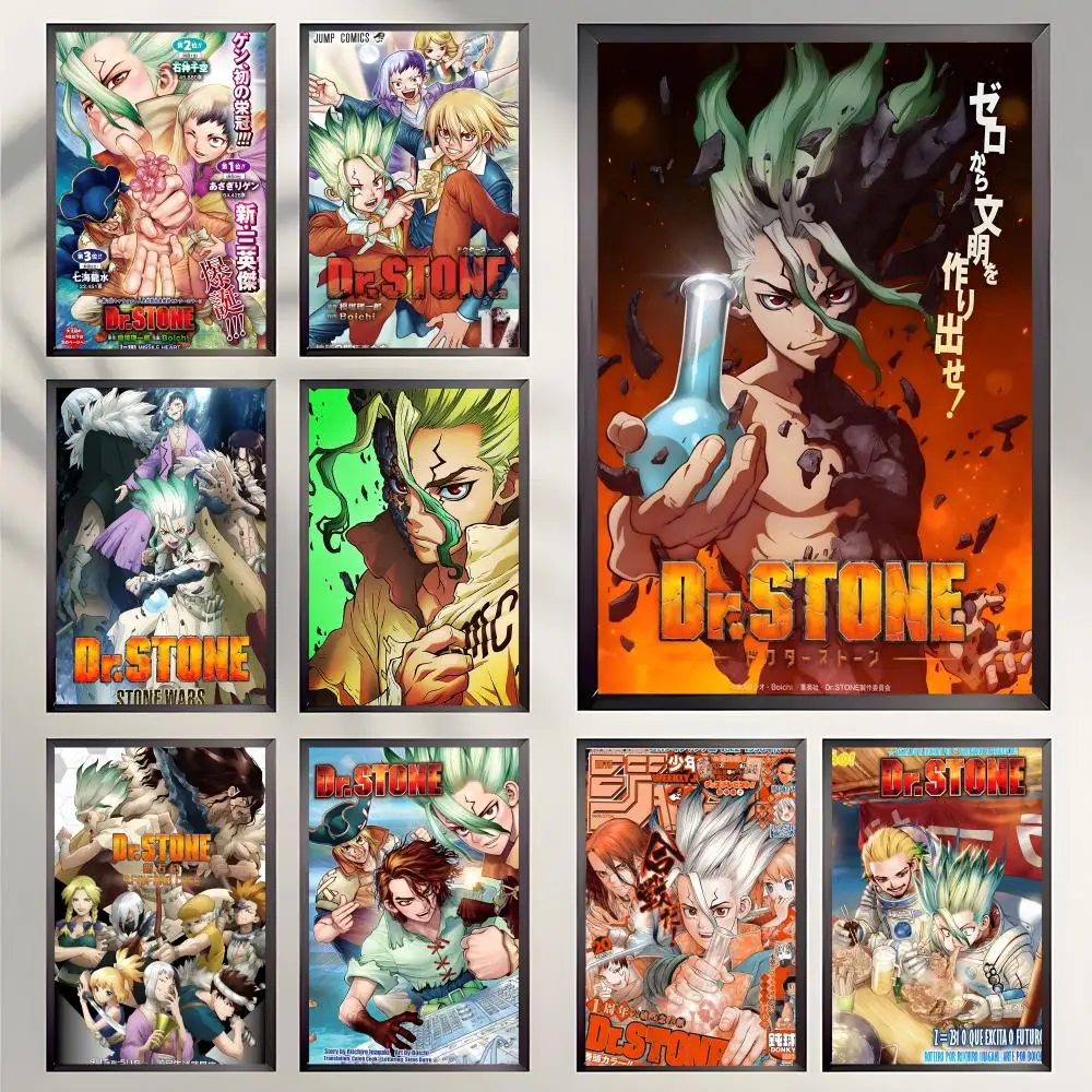 poster-de-anime-d-dr-stone-arte-autoadesiva-adesivo-de-papel-a-prova-d'agua-decoracao-de-parede-para-cafe-bar-quarto