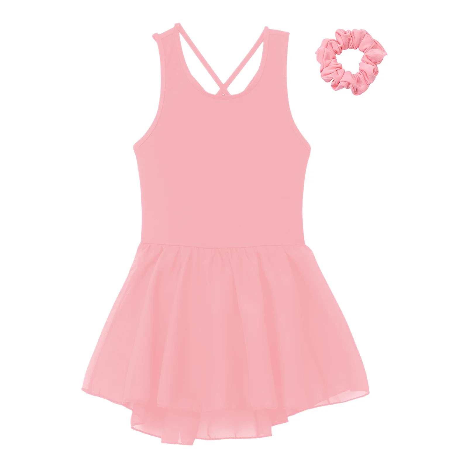 

Kids Girls Ballet Leotard Dress Dance Practice Performance Costume Sleeveless Gymnastics Dress for Christmas Holiday Gala Show