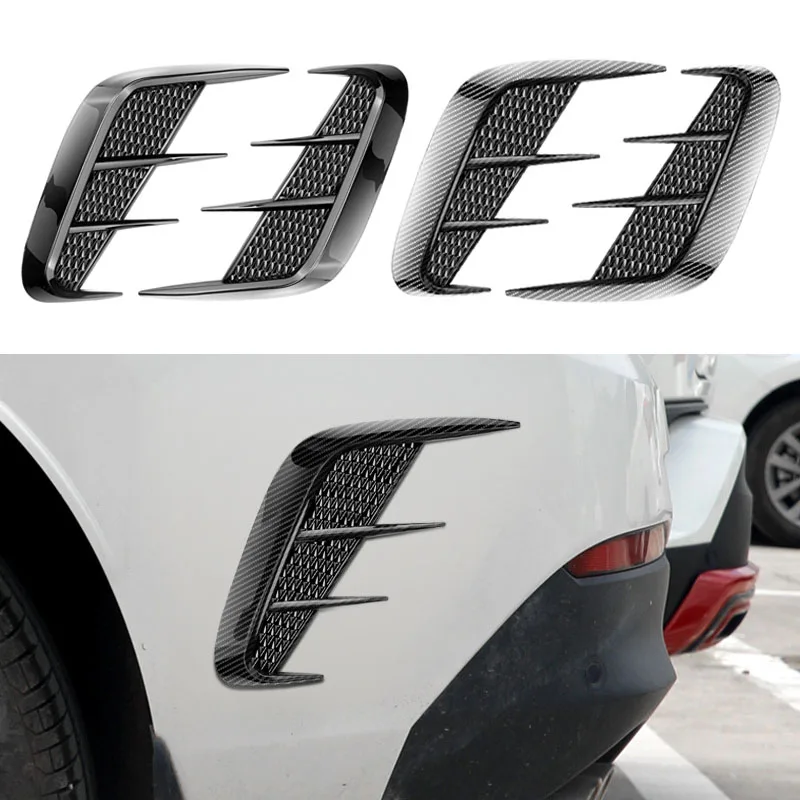 1 Pair Side Flow Vent Fender Vent Wing Cover Sticker Auto Air Flow Bumper Air Intake Hood Sticker Automobiles Exterior Universal