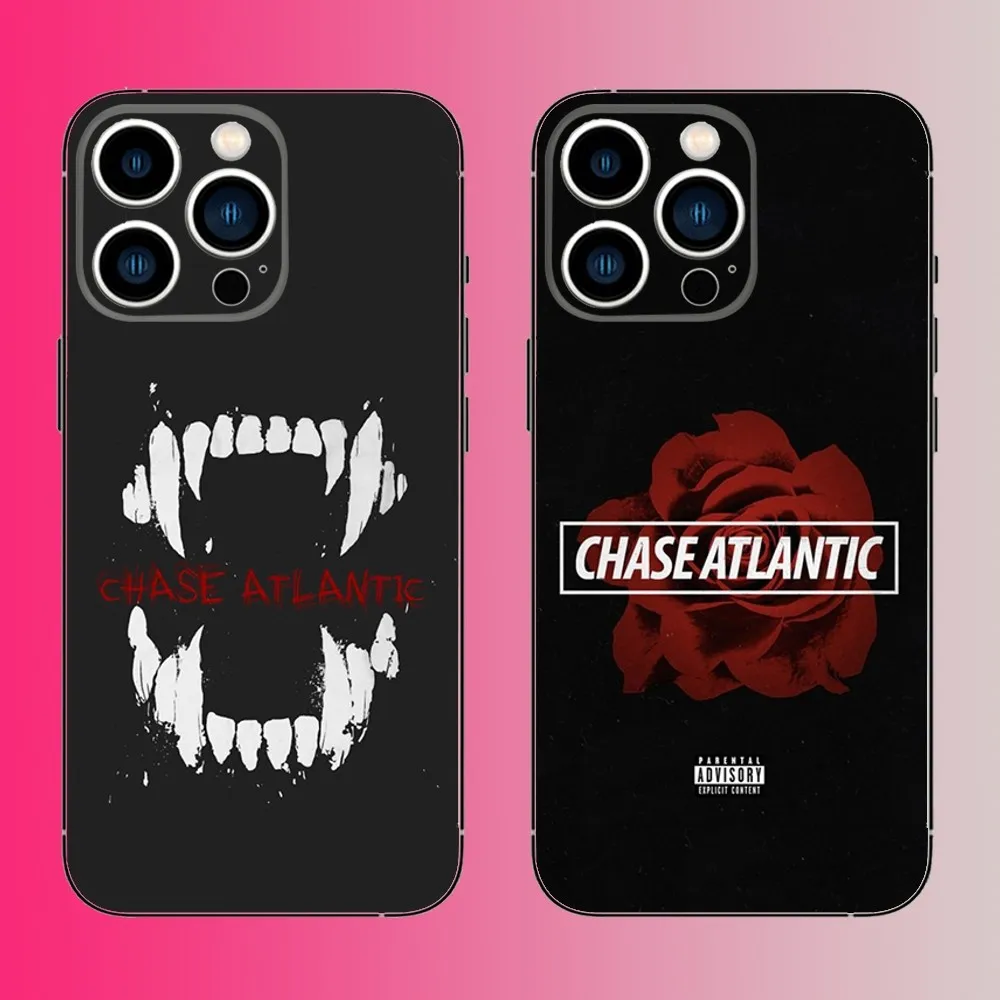 Chase Atlantic Music Logo Phone Case For iPhone 16,15,14,13,12,11,Pro,Max,Plus,Mini,X,XS,XR,8,7,6,S,SE Soft Black Case