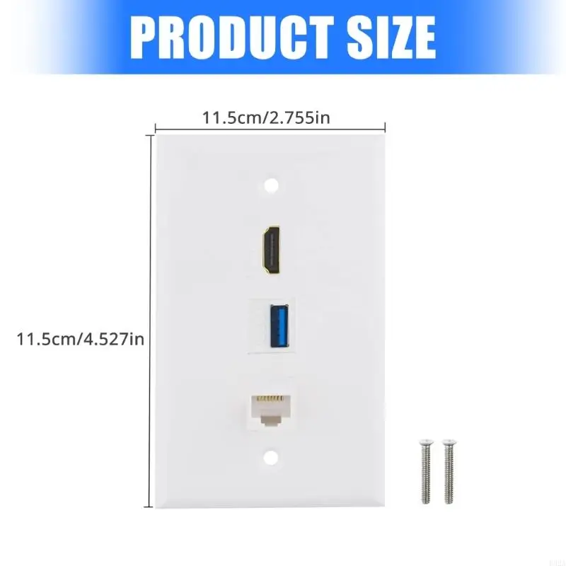 F92A USB CAT6 RJ45 Ethernet Faceplate per esperienza multimediale migliorata