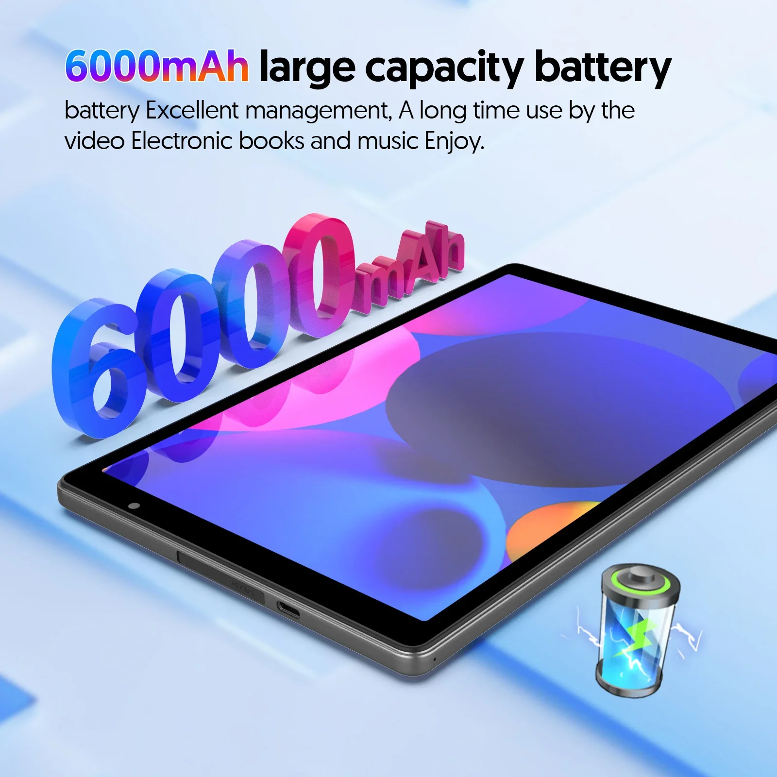 Nieuwste Android 14 tablet, 10-inch tablet, quad-core processor, 5G WiFi, 4GB ROM + 32GB RAM, 1280*800 resolutie, 6000mAh batterij