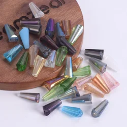 10pcs 15x8mm Teardrop Cone Shape Faceted Crystal Glass Loose Beads For Jewelry Making DIY Crafts Findings