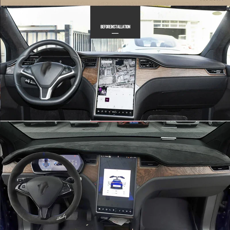 

Чехол на приборную панель из алькантары для Teslas Model S Model X 2016-2019, модификация автомобильных аксессуаров, комплект интерьера, высокое качество