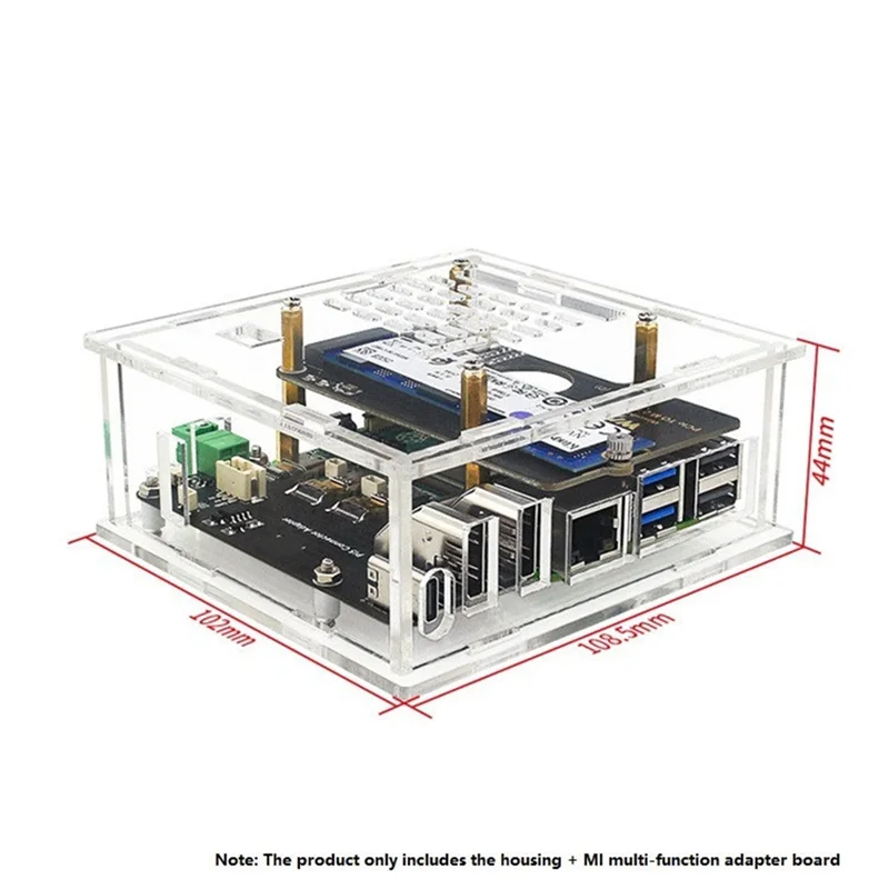 A42Z-para Raspberry Pi 5 funda + ventilador de radiador + Compatible con placa adaptadora HD compatible con placa de expansión de salida Dual 4K