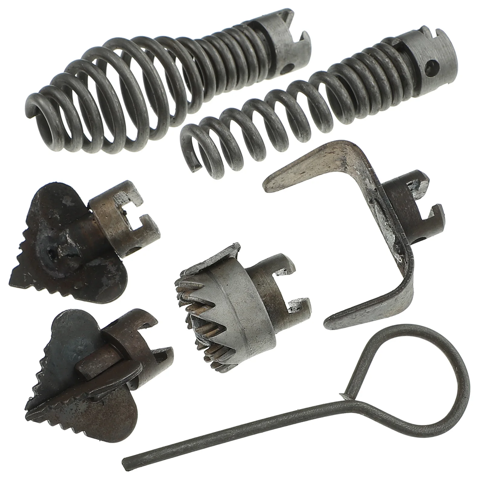

Drain Cleaner Head Tool Pipeline Cleaning Equipment Iron Combination Set Lightweight Storage Household Plumbing