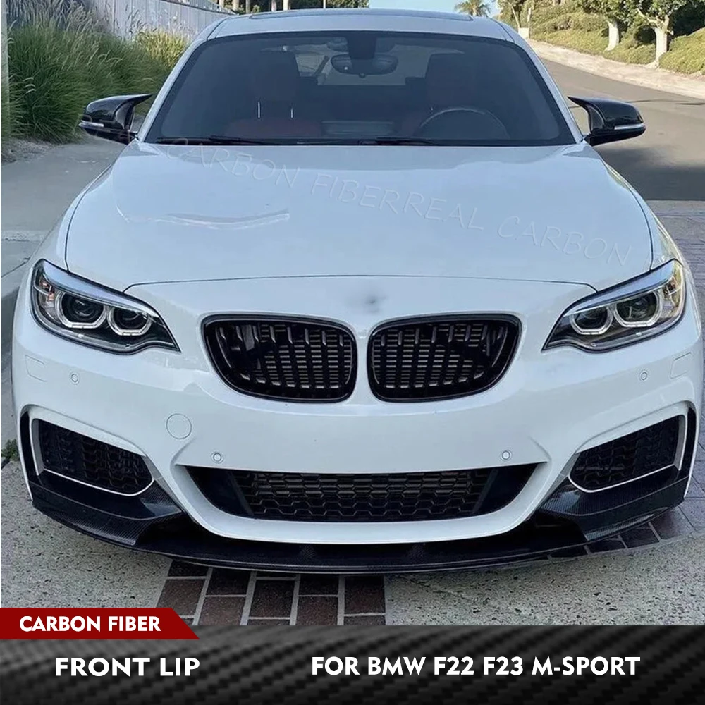 

Для BMW 2 серии F22 F23 M Sport 2014-2018: Комплект переднего обвеса из карбона, сплиттеры-спойлеры для переднего бампера