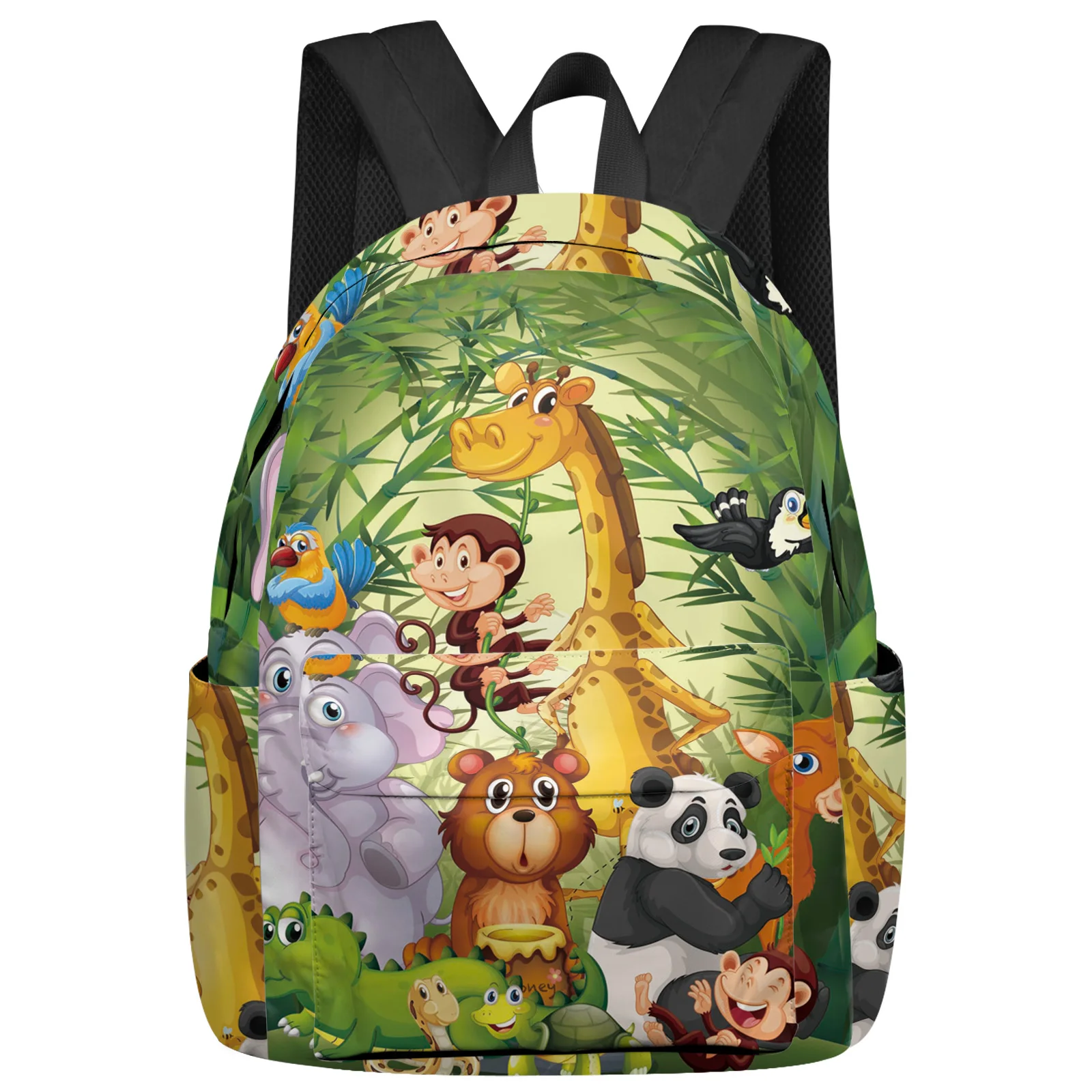 

Cartoon Animal Green Bamboo Panda Elephant Backpacks Custom Student School Bags Laptop Backpack Men Women Female Travel Mochila