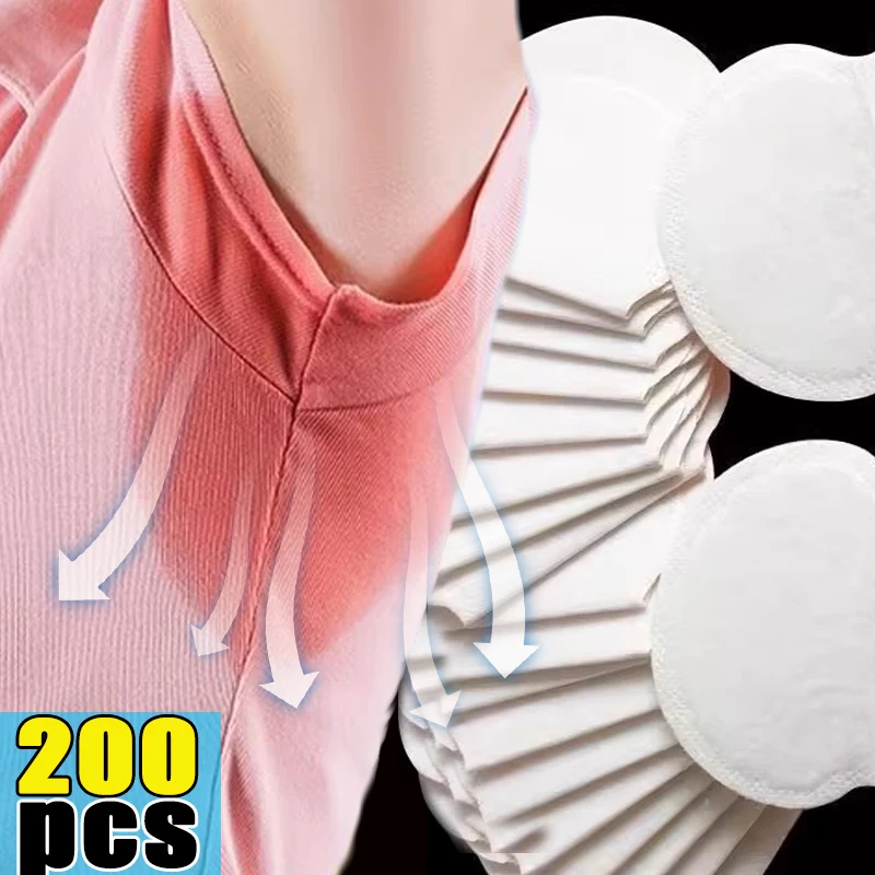 10/200Pcs Disposable Underarm Armpit Sweat Pads Sweat-absorbing Patch Summer Deodorants Non-woven Pads Breathable Ultra-thin