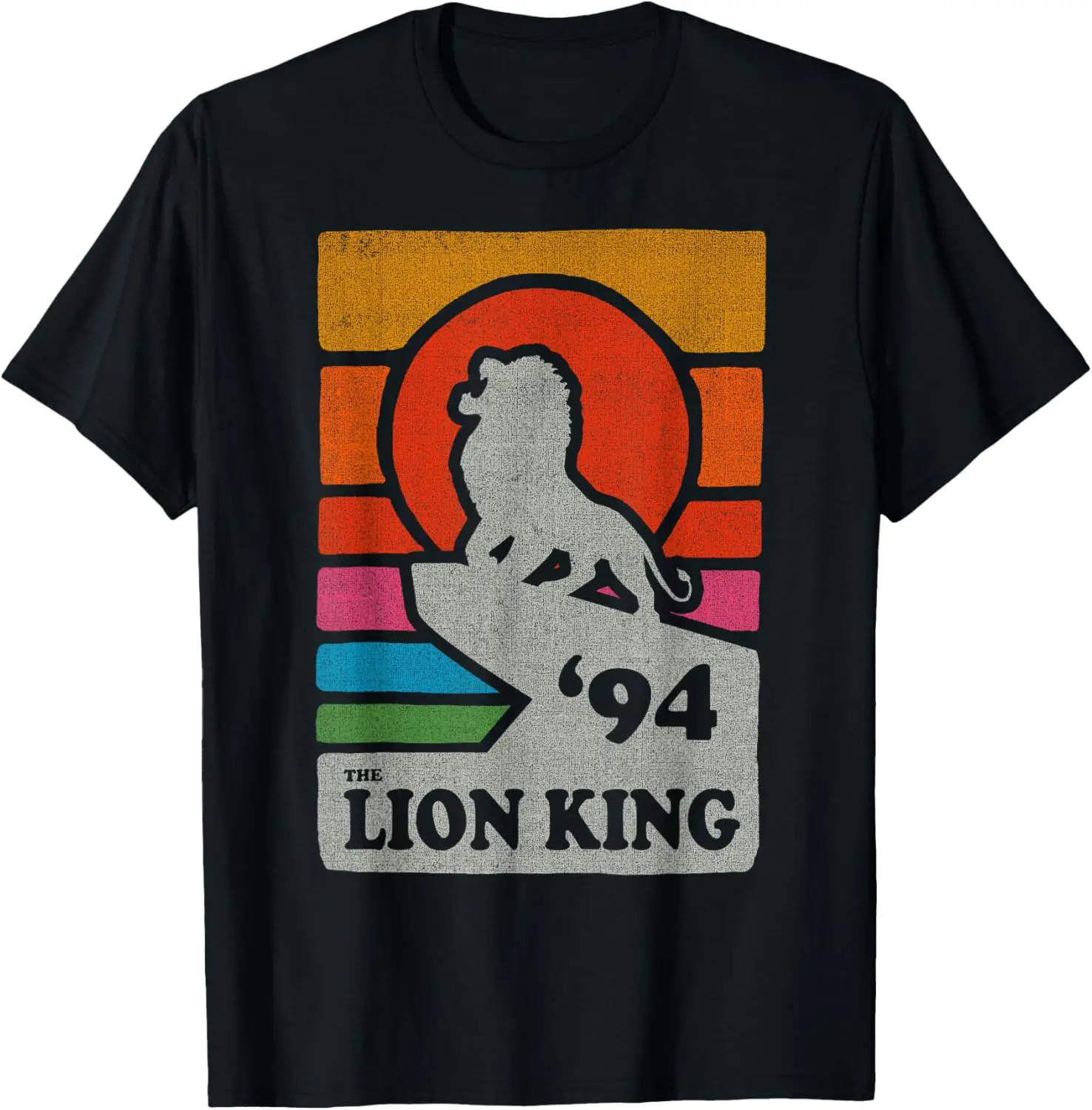 

Disney The Lion King Pride Rock Retro Line Art Poster T-Shirt