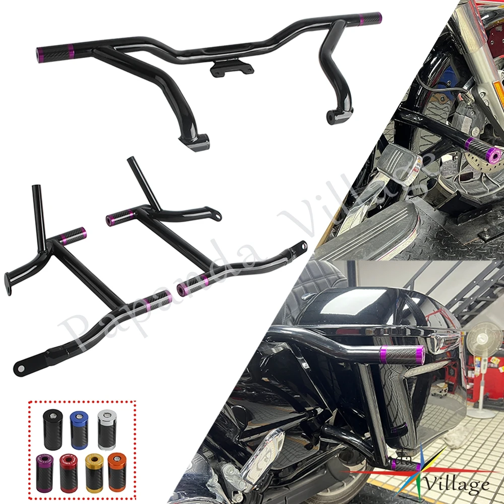 

Motorcycle Crash Bar Protect Front Engine Highway Guard Bumper For Harley Touring Road King Electra Street Glide FLHR FLHT 14-24