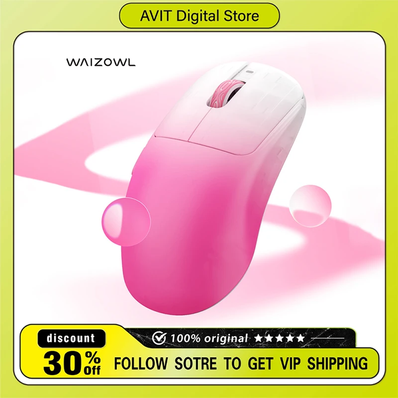 Mouse Gamer Sem Fio Waizowl OGM CloudXS PAW3950 8K 30000DPI Personalizado TTC Bluetooth Ergonômico para E-sports Acessórios para PC Presente