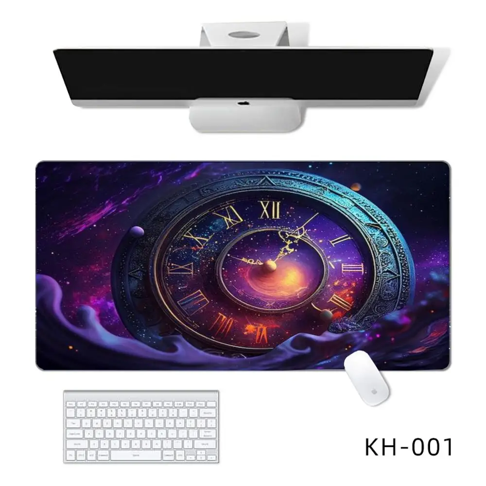 Horloge montre tapis de souris tapis de souris grand ordinateur bureau jeu tapis de Table en caoutchouc anti-dérapant clavier de jeu tapis de souris longs tapis de bureau
