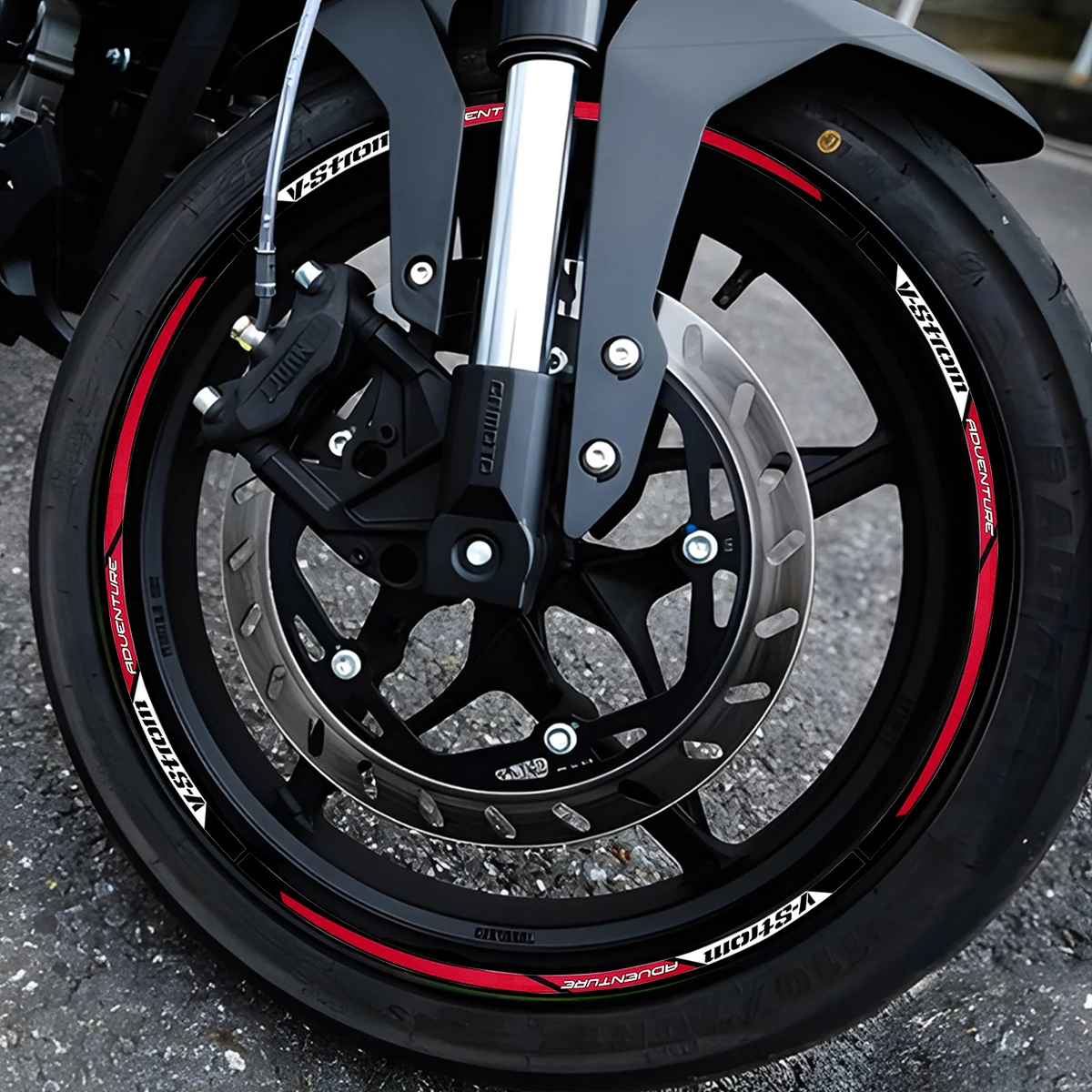 For Suzuki V-Strom 250 SX Vstrom 1000 1050 XT DL 650 Reflective Motorcycle Wheel Hub Stickers Motocross Rim Decals Accessories image 4