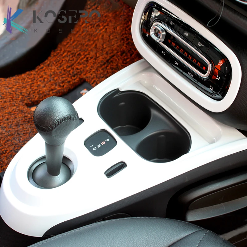 Full Set White Interior Decoration Cover Car Stickers For Smart 453 451 2015-2020 Accessories