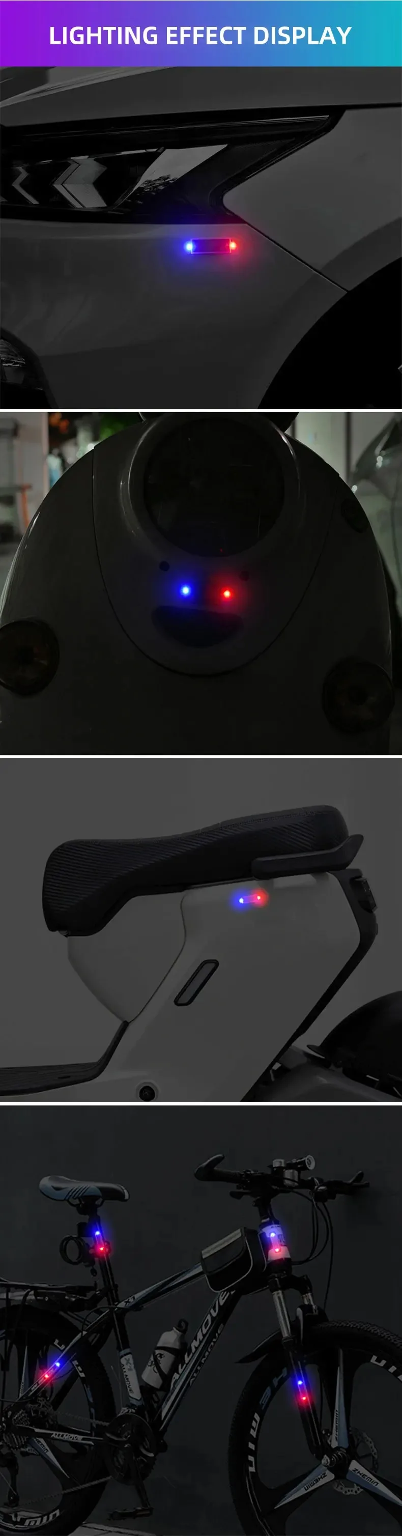 Mini LED Solar Power Car Warning Light Wireless Anti-Theft Simulated Alarm Caution Lamp Night Security Flashing Dummy Alarm