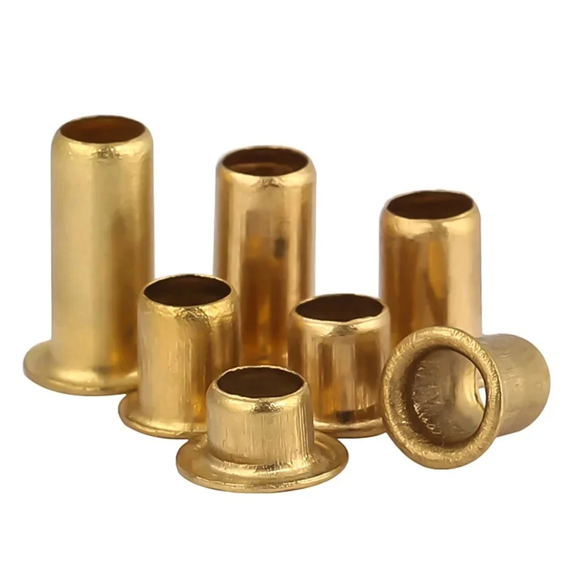 Brass Eyelet Rivet M0.9-M6, Tubular Hollow Grommet for Leather Craft Fabric Shoes Bag, Through Hole Fastener DIY Repair Kit