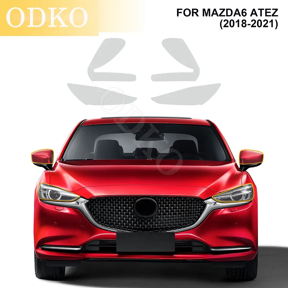 

For Mazda 6 Atenza 2018-2021 TPU PPF Car Headlight Rear View Mirror Pre-cut Paint Protection 2PCS Car Front Headlights Film
