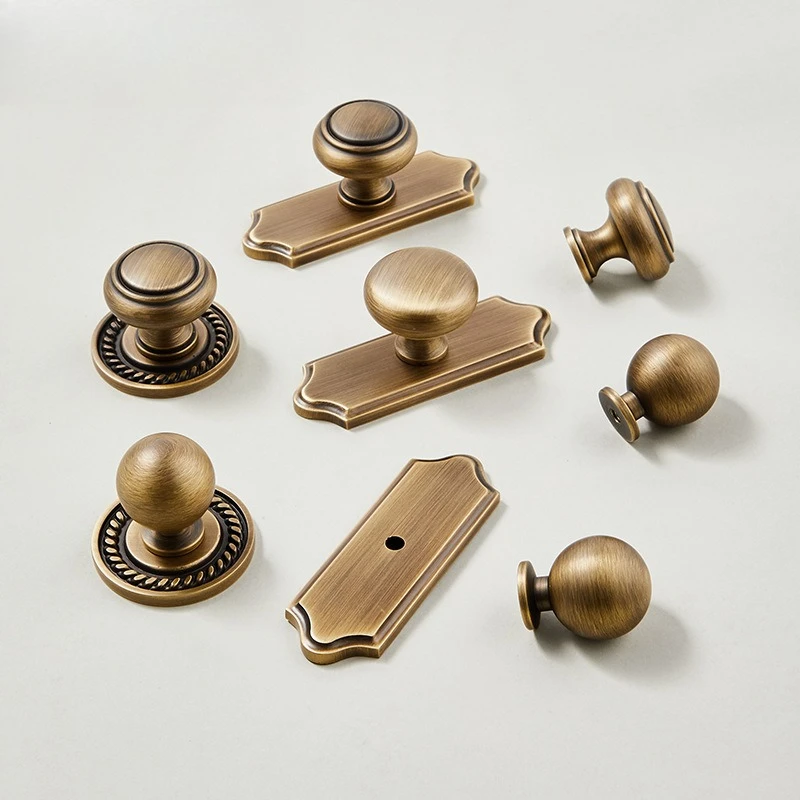 Solid American Style Cabinet Drawer Pulls New Chinese Luxury Wardrobe Door Handles
