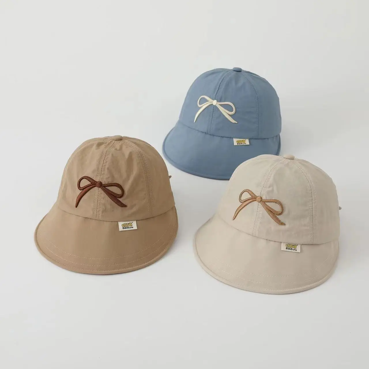 

Fast Dry Thin Children Embroidery Bow Fisher's Cap Girl Baby Cotton Basin Cap Outdoor Boy Kid Sunscreen Hat Toddler Big Brim Hat