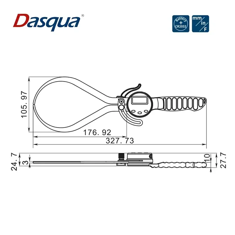 Dasqua 0-200mm External Digital Outside Measuring Caliper For Woodworking 0.1mm Resolution