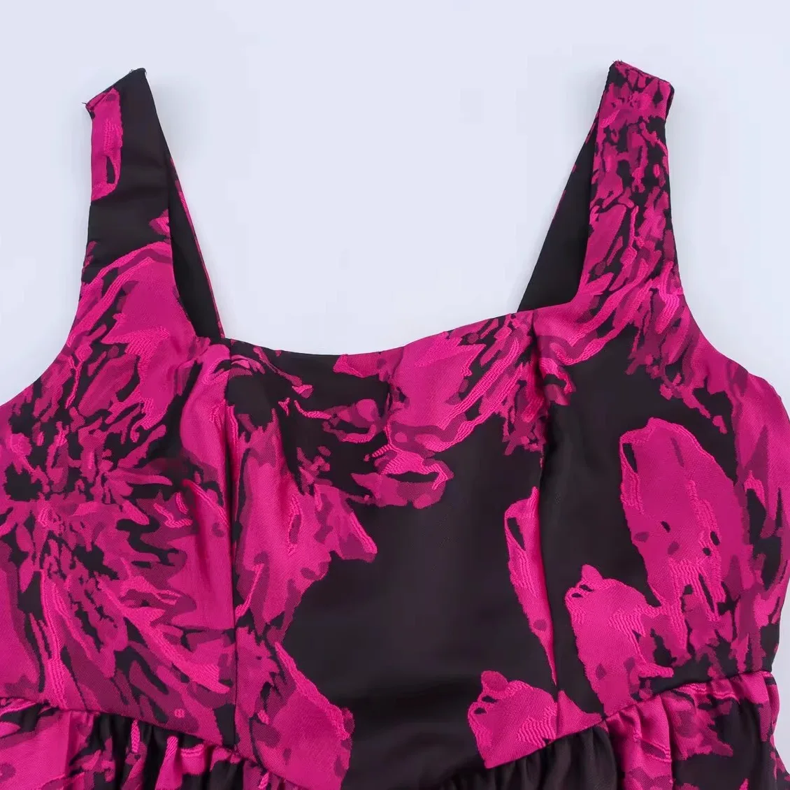 JNLEAOG Jesienna Nowa Kolekcja Damska Modna Bluzka z Małym Dekoltem, Haftem, Ramiączkami, Francuski Styl, Wysoki Stan, Włókno Poliestrowe