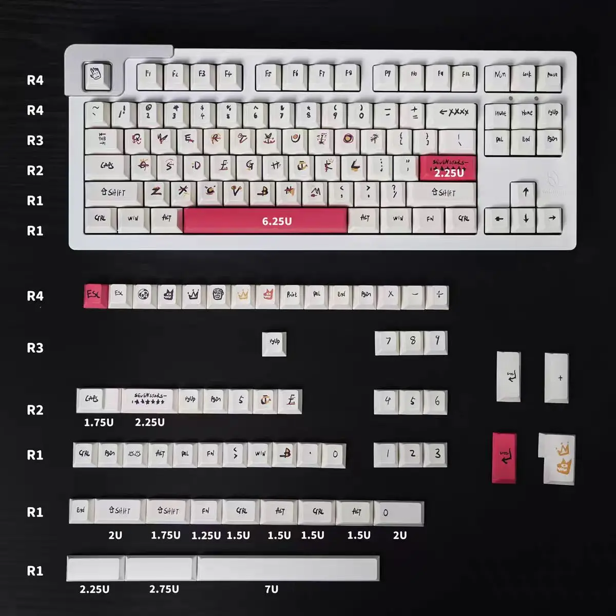 Profil Cherry PBT fenai Keycap 146 kunci untuk Cherry Gaming Keyboard mekanik dipersonalisasi topi kunci Font besar