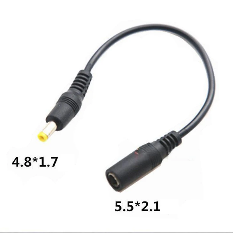 DC 5.5x2.1 Female to DC 5.5x2.5 Male Connector Cable DC5521 Female to 4.8x1.7/2.5x0.7/3.5x1.35 Power Adapter Conversion Wire
