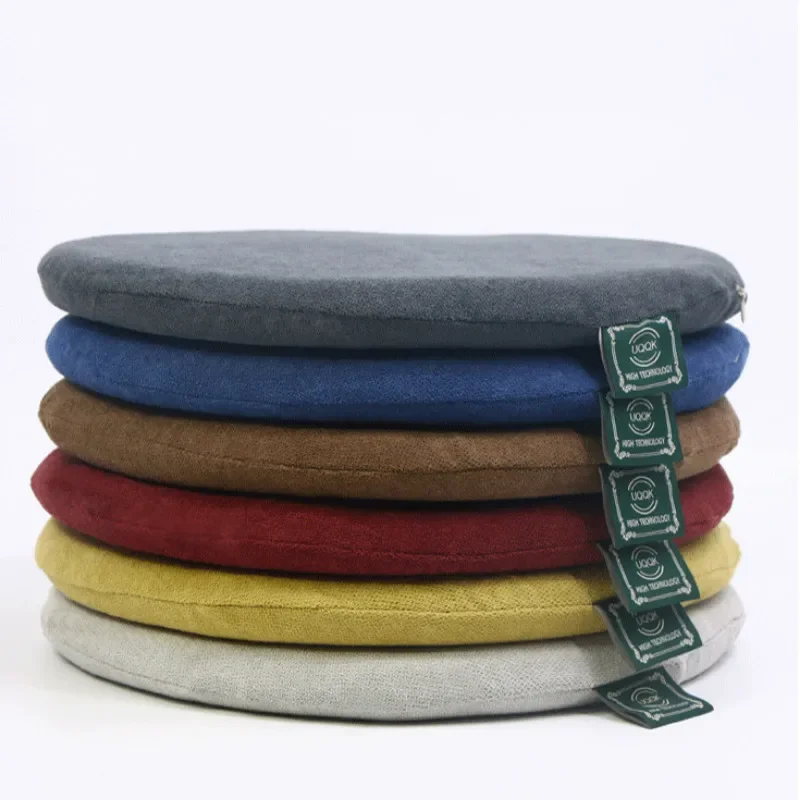 40*40cm Memory Foam Round Chair Pad Anti-Slip Soft Round Chair Seat Cushion Cotton Round Cushion Mit Removable Cover Seat Pad