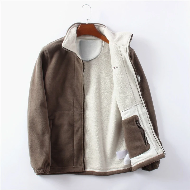 

2025 Outdoor PATA-style Thickened Double-sided Fleece Jacket, Men's Autumn and Winter Warm, Casual and Loose Plus-size Jacket