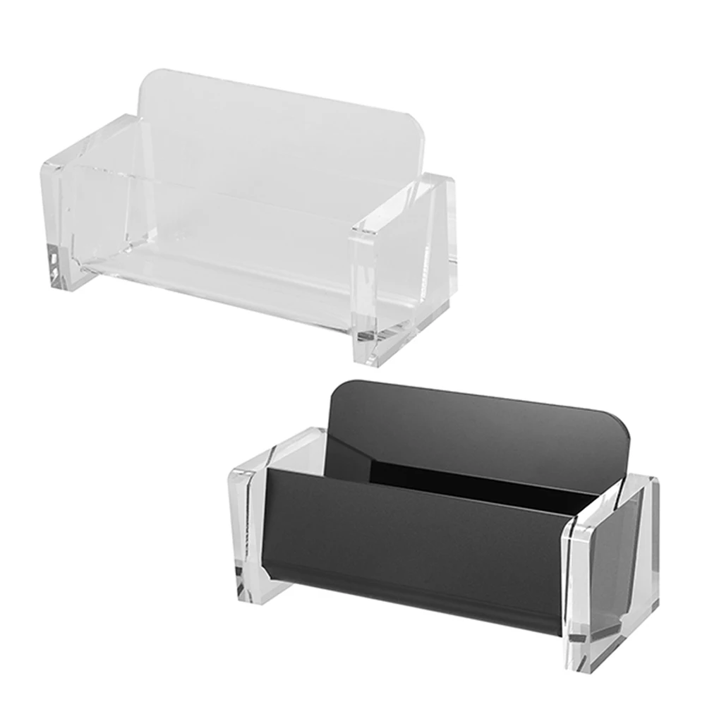 

2 Pcs Business Card Case Acrylic Holder Display Stand Label Box Organizer Holders