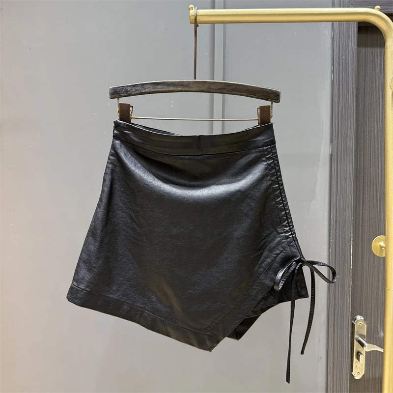 غير النظامية حزام تصميم فتاة حار بو الجلود نصف تنورة المرأة الخريف الشتاء مزاجه الجديد التخسيس ألف خط تنورة قصيرة