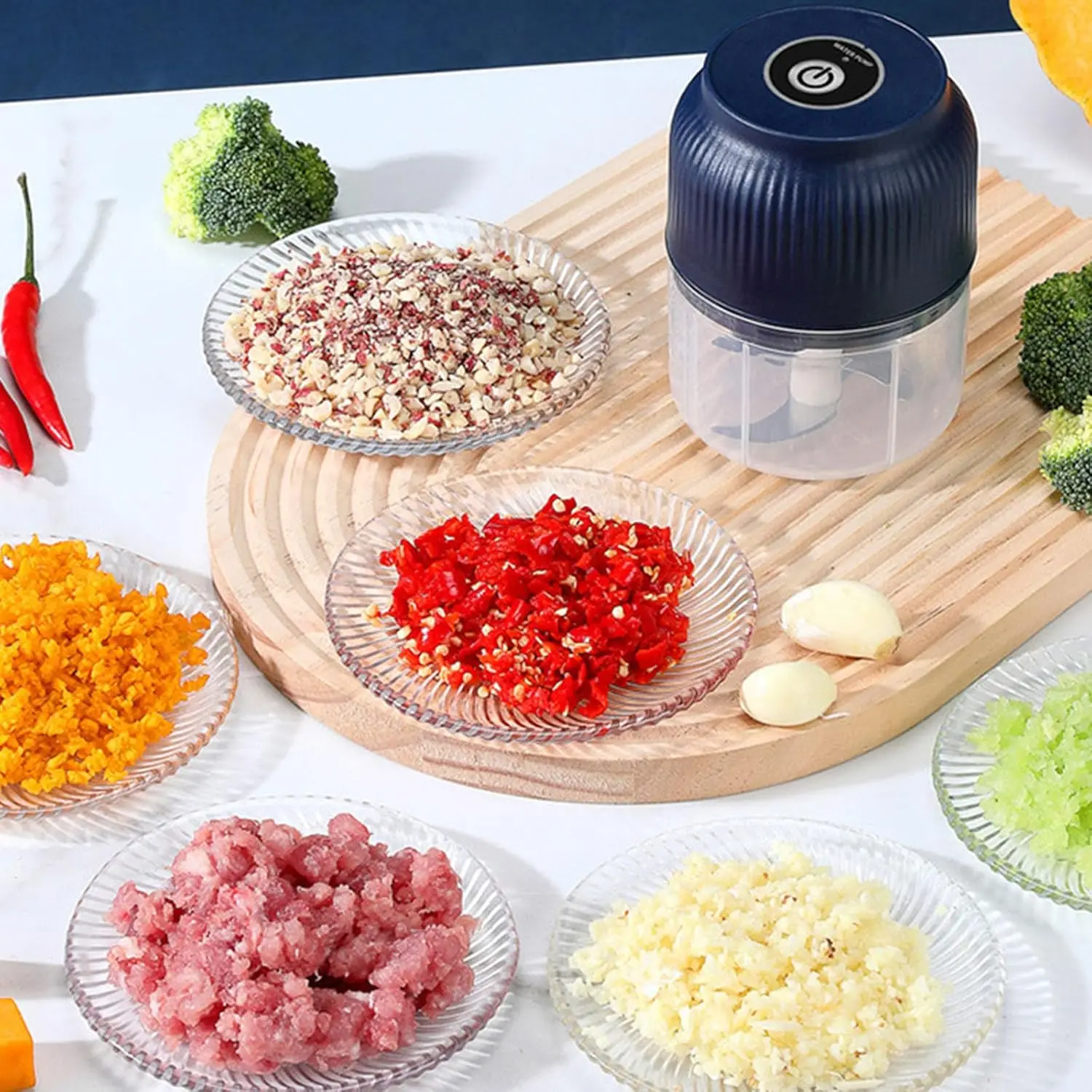 

Electric Garlic Choppers Vegetable Mashers Press 300ml Vegetable Choppers Mashers Machine Garlic Crusher Food Chopping T