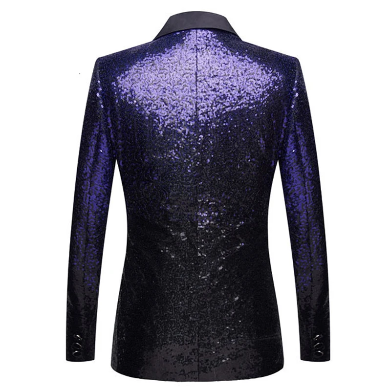 Luxury Purple Sequin Shiny Suit Pants Men Peak Collar One Button Wedding 2pcs Suits Mens Party Prom Stage Singer Costume Homme