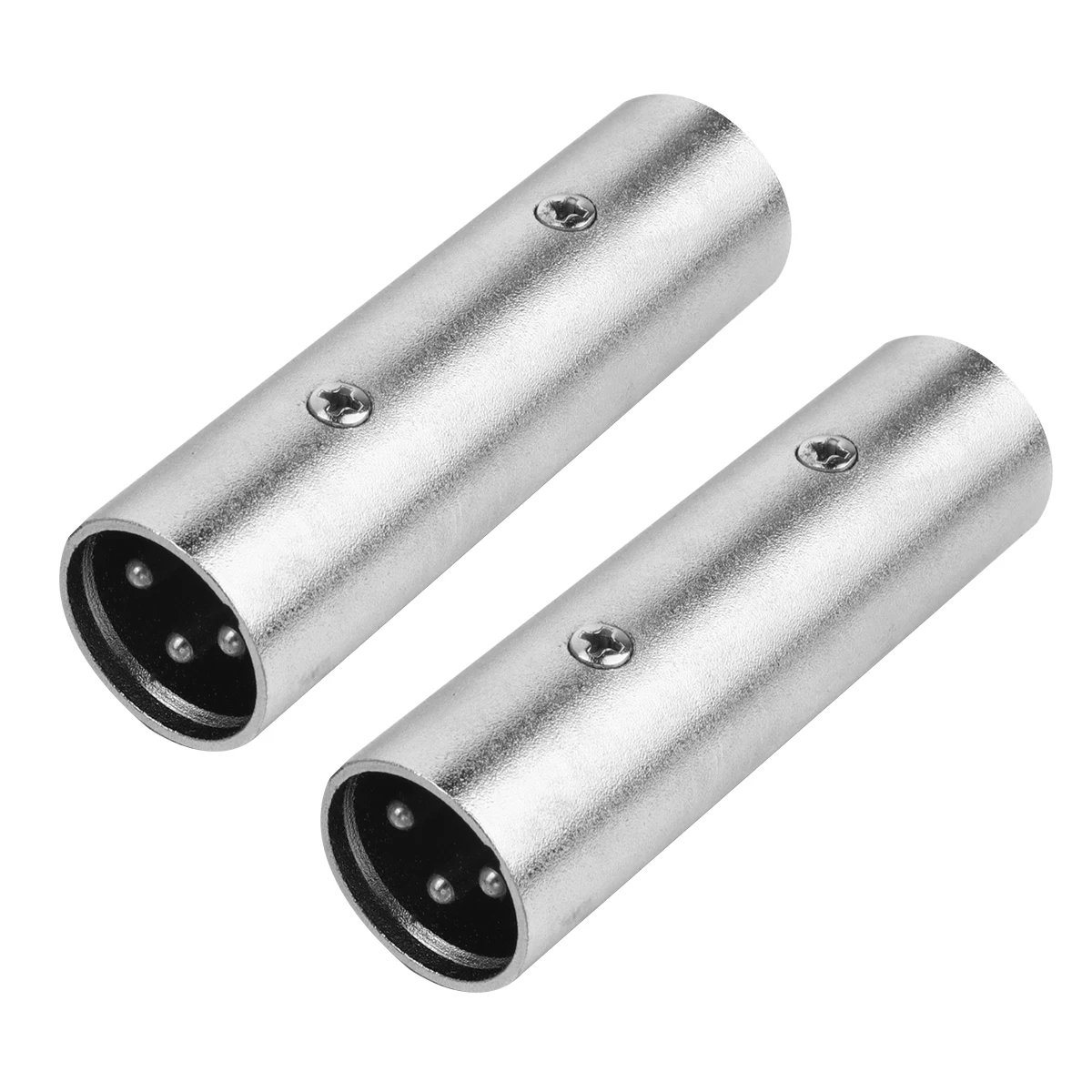 

2Pcs Xlr Male to Male Adapter Aluminum Alloy Copper 3 Pin Xlr Connector for Microphone Mixer Studio Stage Audio Press Conference