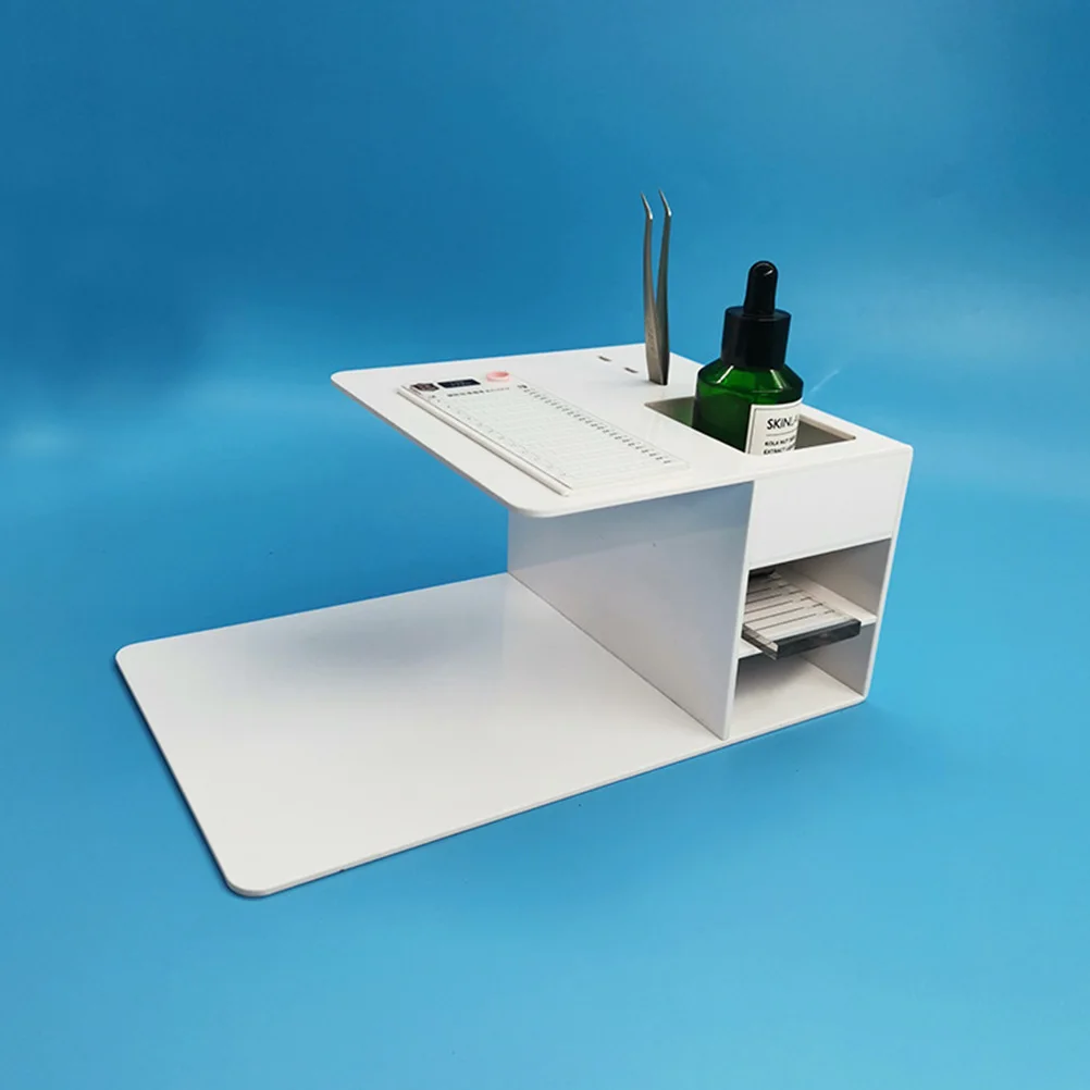 

Acrylic Eyelash Grafting Console White Makeup Tool Storage Rack For Beauty Salon Home Use Eyelash Grafting Storage Rack Salon