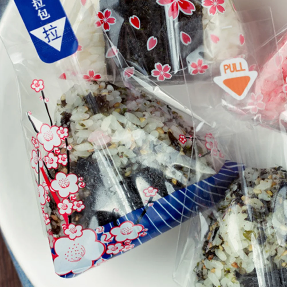 

100pcs Rice Ball Packaging Bag Sushi Wrappers Japanese Onigiri Triangle Mold Disposable Kitchen Utensils Storage Bags