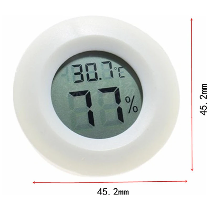 ミニ液晶デジタル温度計湿度計センサープローブ冷凍庫用 10 個ラウンド温度と湿度テスター
